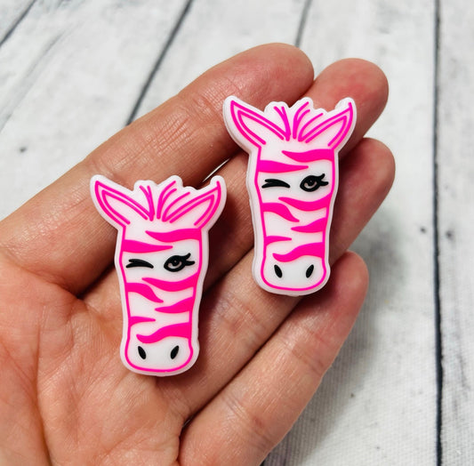 Pink Zebra Focal Bead