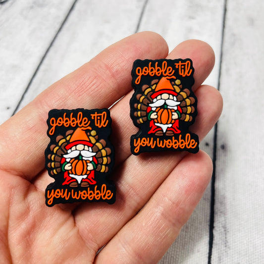 Gobble Till You Wobble Turkey Silicone Focal Bead