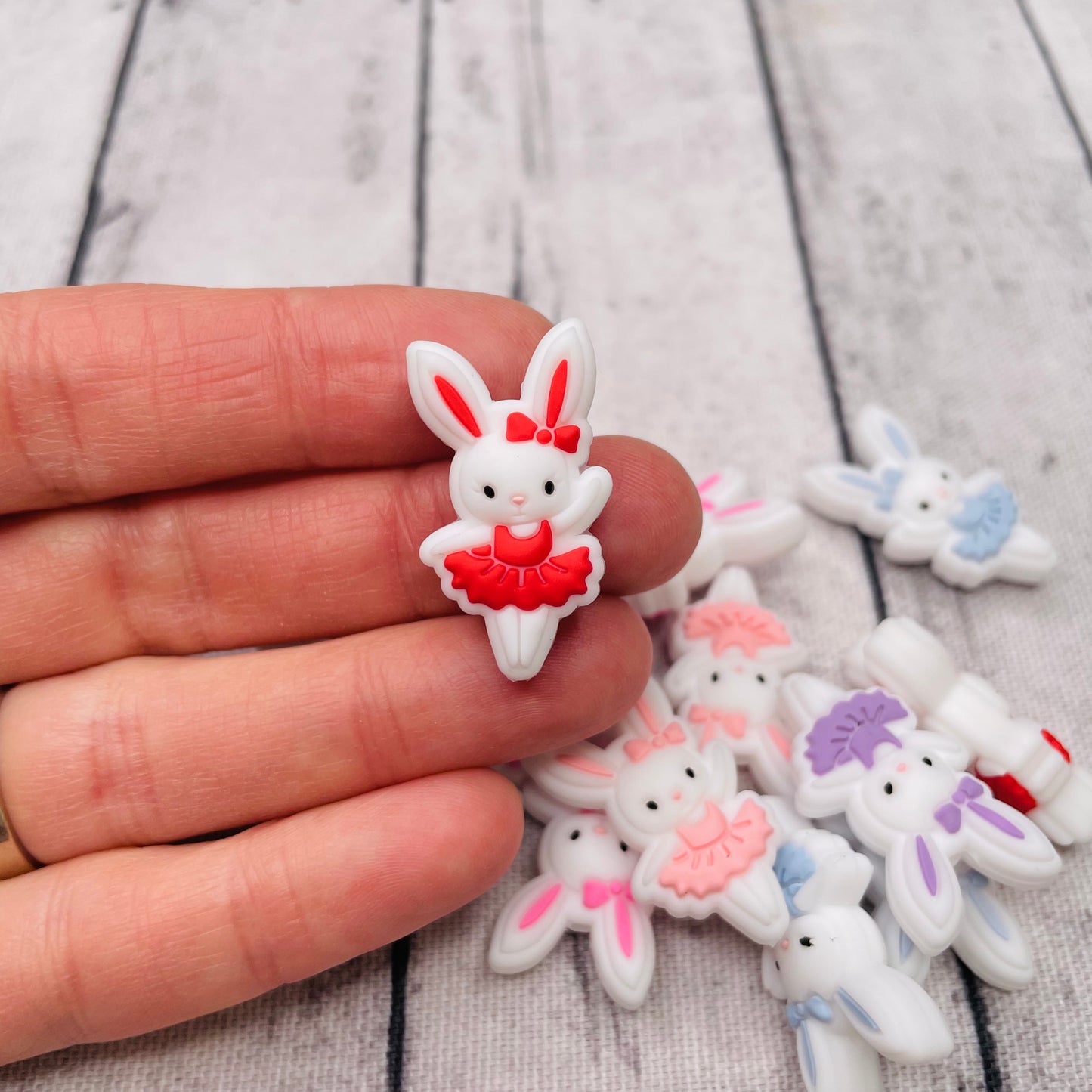 Ballerina Bunny Silicone Focal Bead