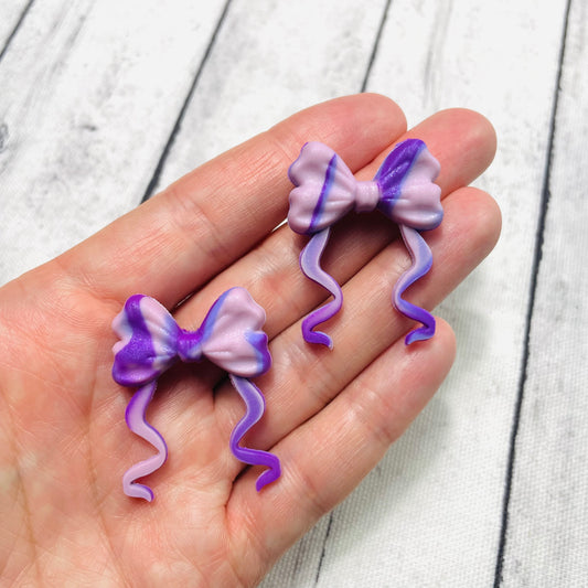 Purple & Pink Mix Squiggle Bow Silicone Focal Bead