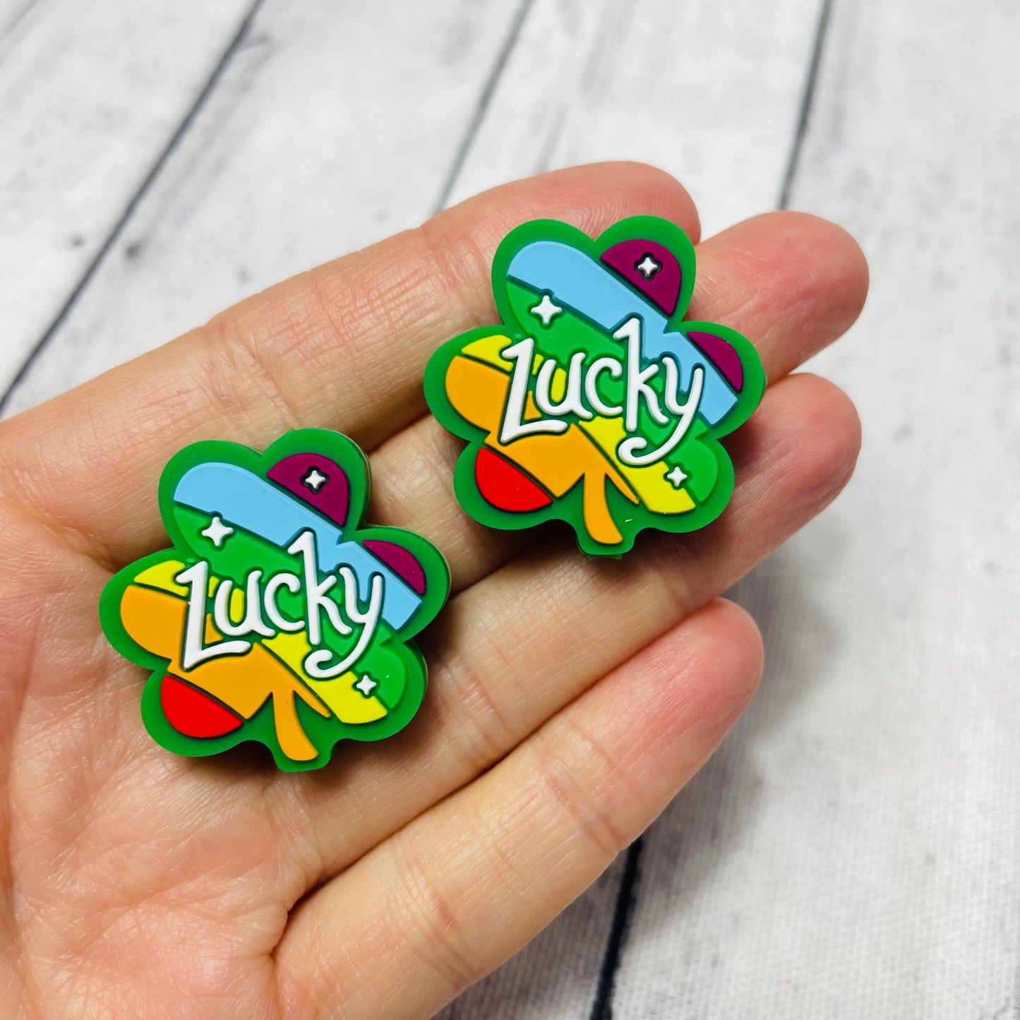 Lucky Shamrock Silicone Focal Bead