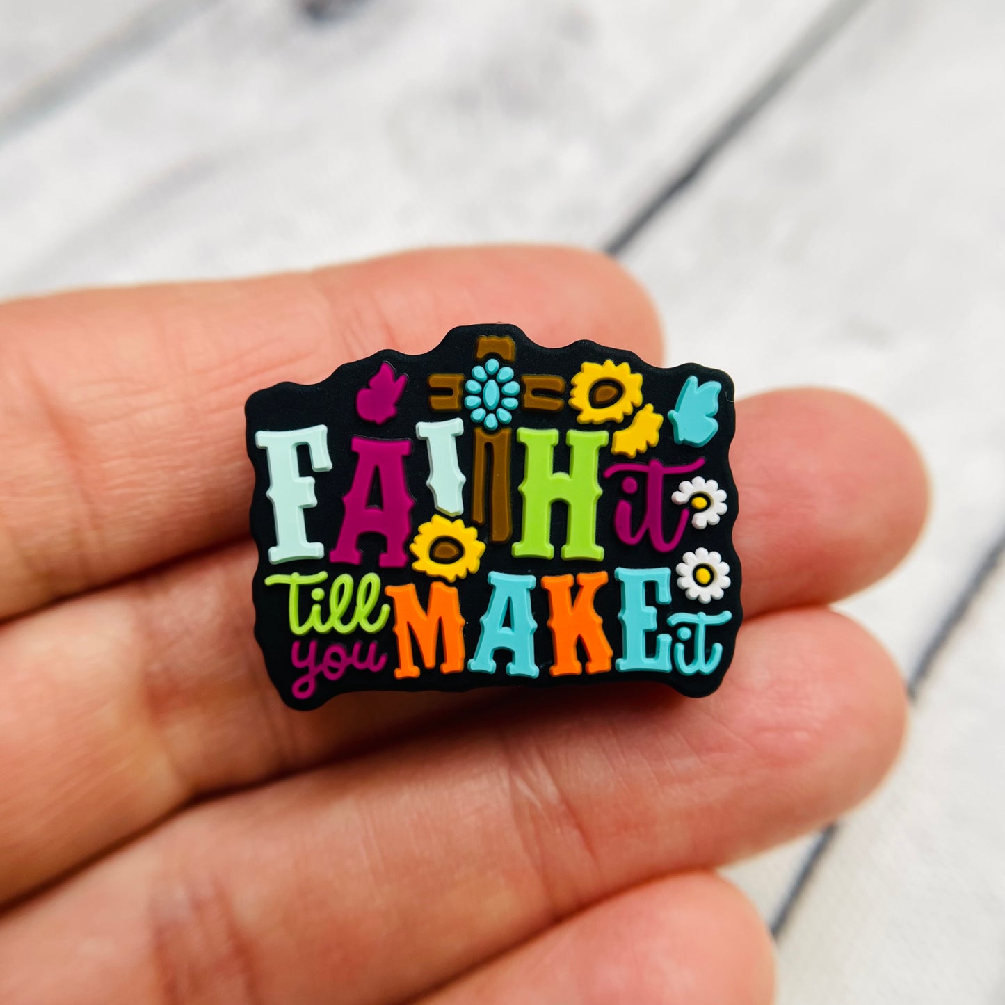 Faith It Silicone Focal Bead