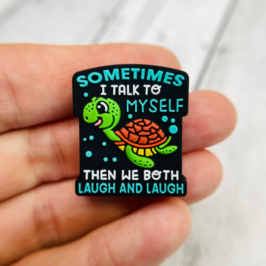 Laugh Turtle Silicone Focal Bead