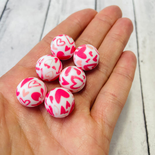 Heart Silicone Beads Silicone Focal Bead