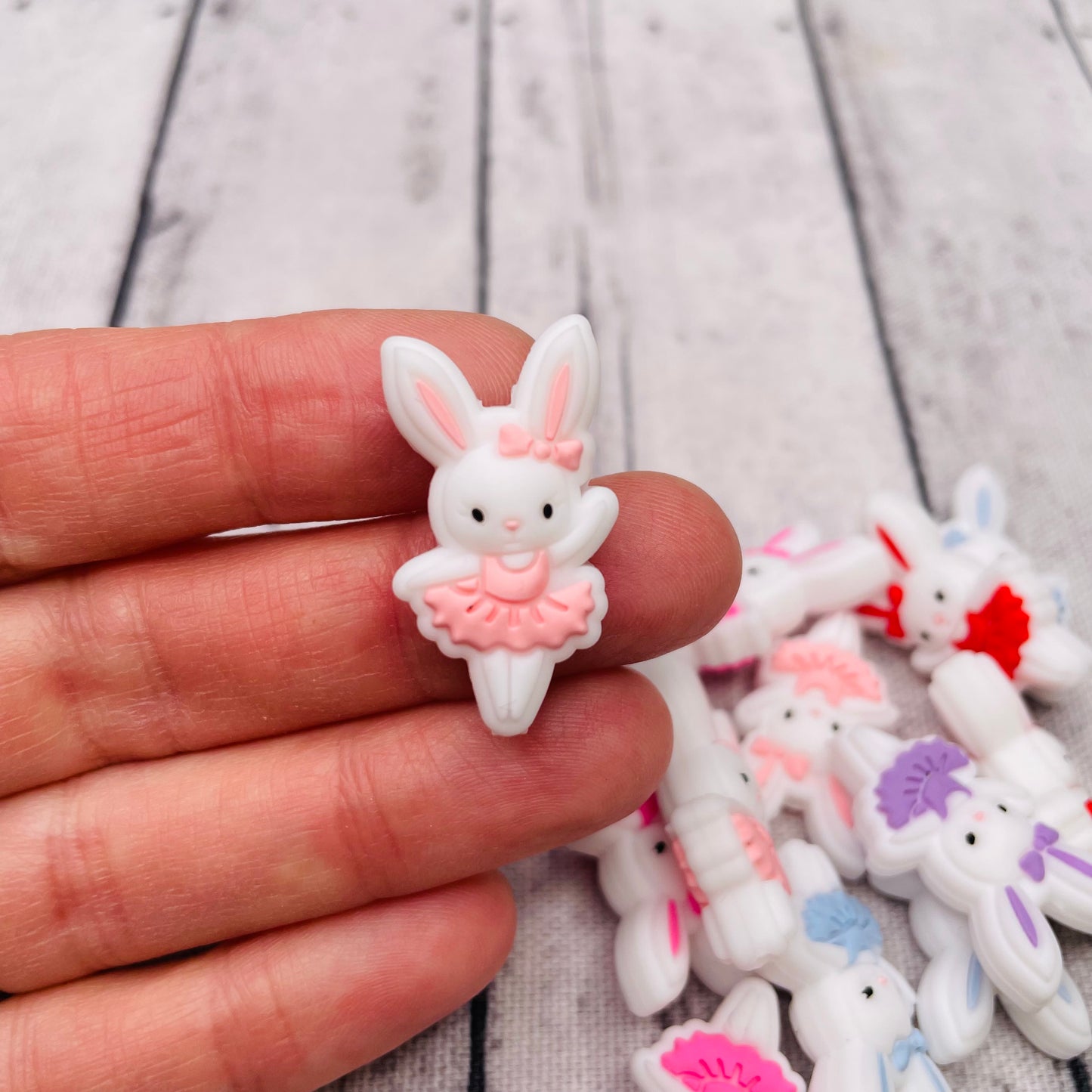 Ballerina Bunny Silicone Focal Bead