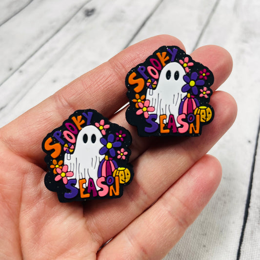 Spooky Season Floral Silicone Focal Bead