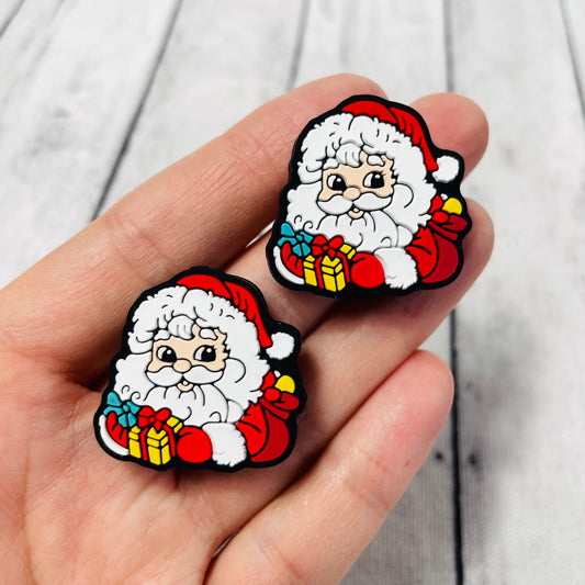 Santa with Presents Silicone Focal Bead