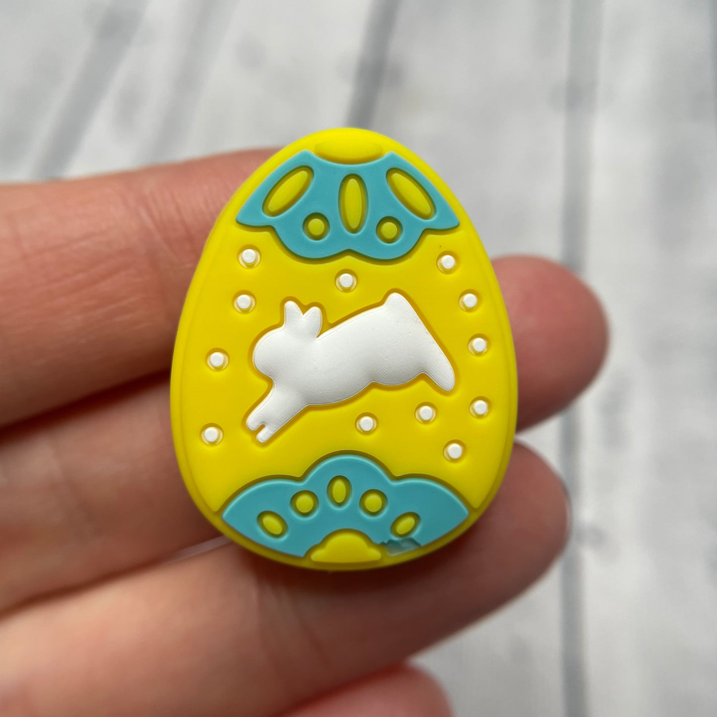 Yellow Easter Egg Silicone Focal Bead