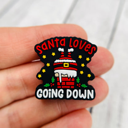 Santa Loves Silicone Focal Bead