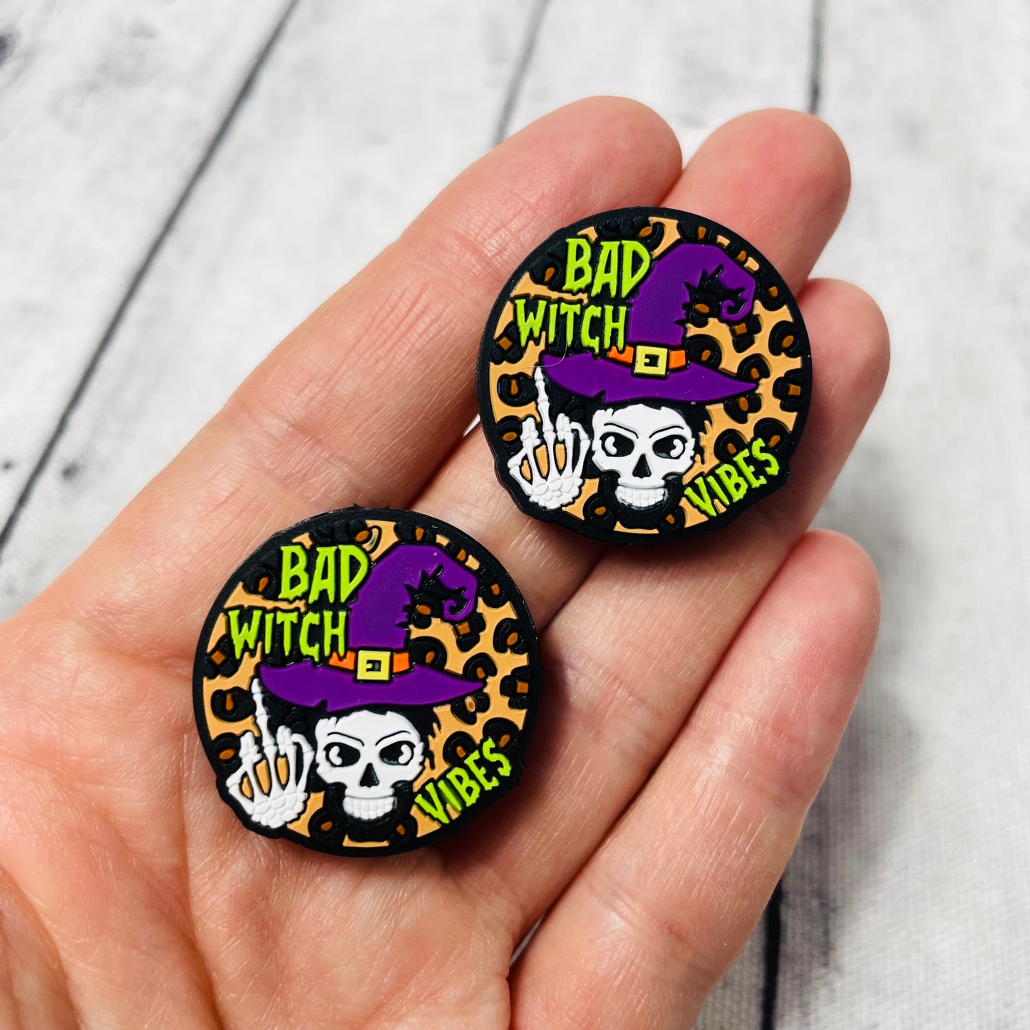 Bad Witch Vibes Skeleton Silicone Focal Bead