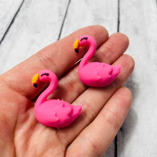3D Flamingo Silicone Focal Bead