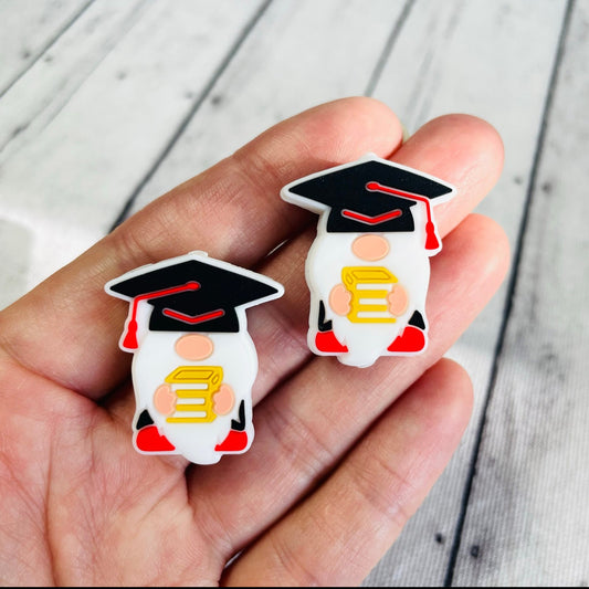 Red Graduation Gnome Focal Bead