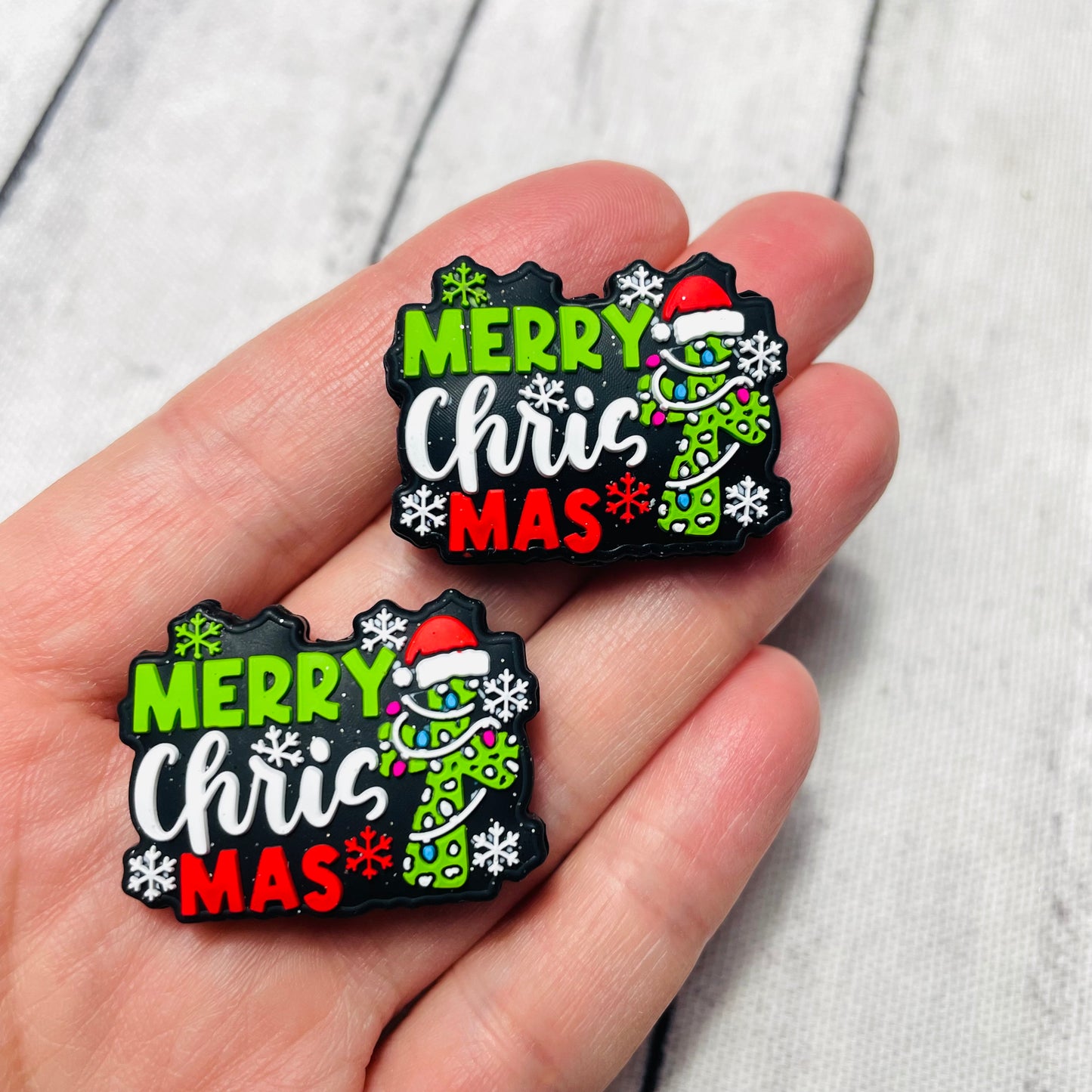 Merry Chris-T-mas Silicone Focal Bead