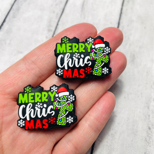 Merry Chris-T-mas Silicone Focal Bead