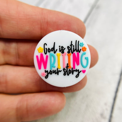 God Writing Silicone Focal Bead