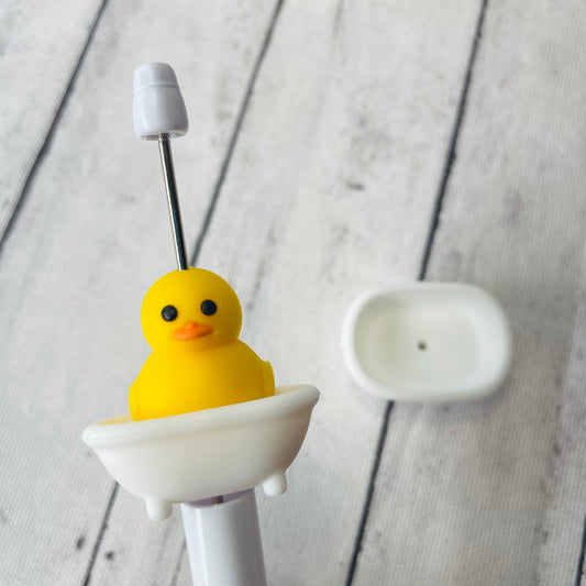 White Bathtub Silicone Focal Bead