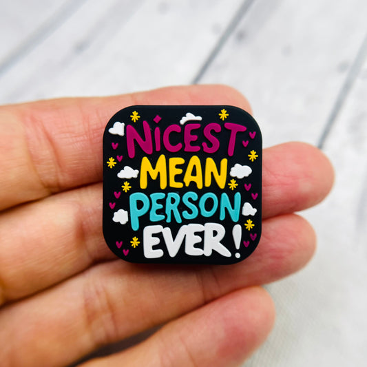 Nicest Mean Person Silicone Focal Bead