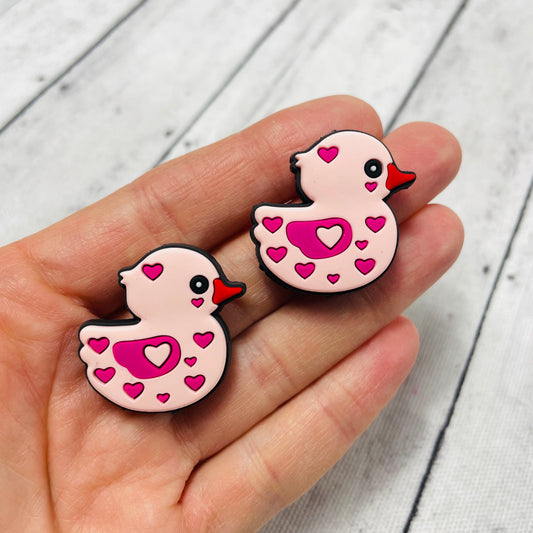 Pink Duckie Silicone Focal Bead