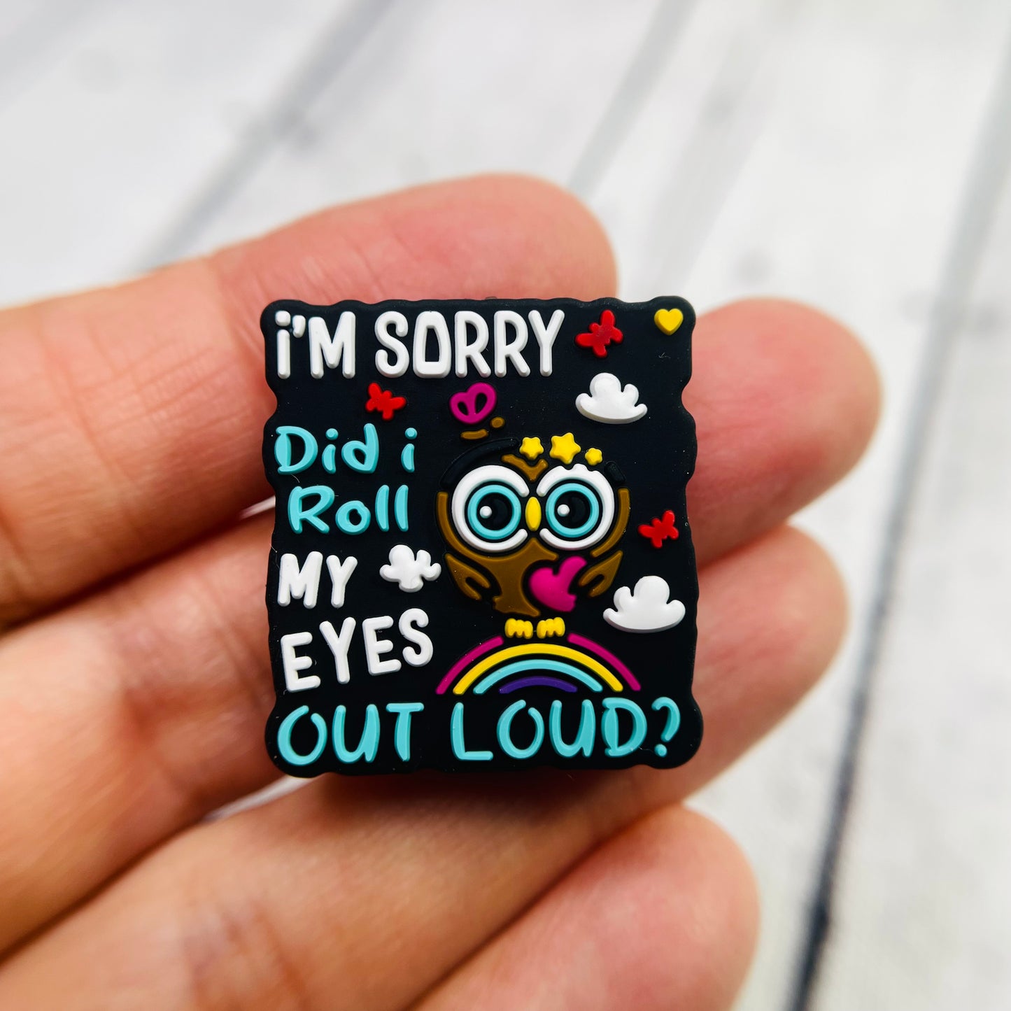 Roll My Eyes Silicone Focal Bead