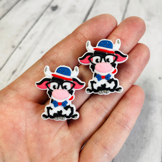 1 U.S.A Patriotic Cow Focal Bead
