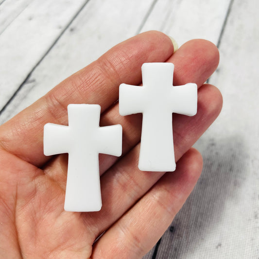 1 White Cross Focal Bead