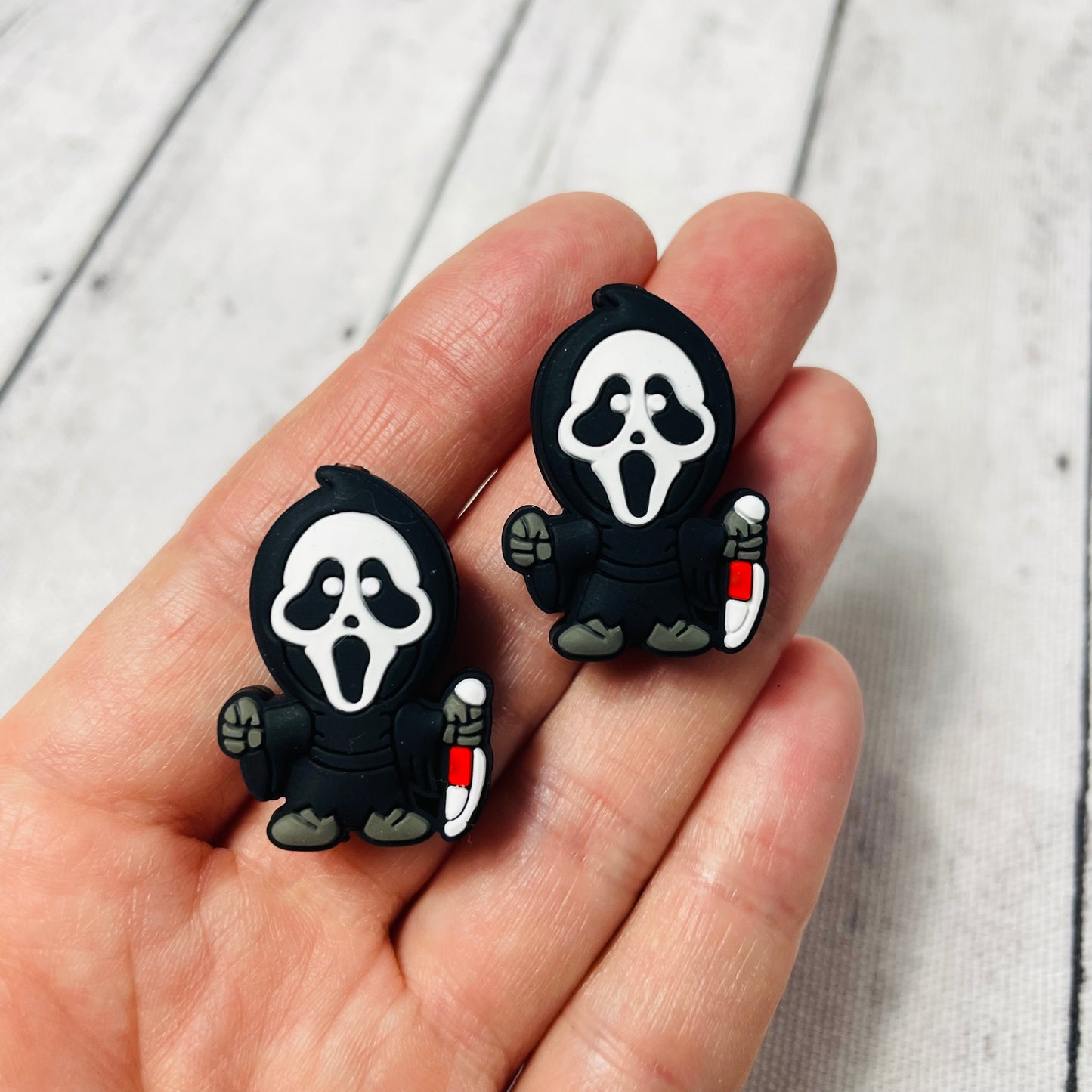 Ghost Face Horror Silicone Focal Bead