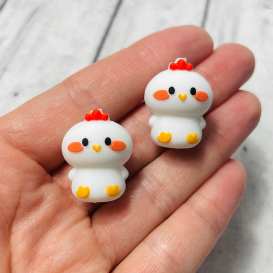 3D Baby Chick Silicone Focal Bead