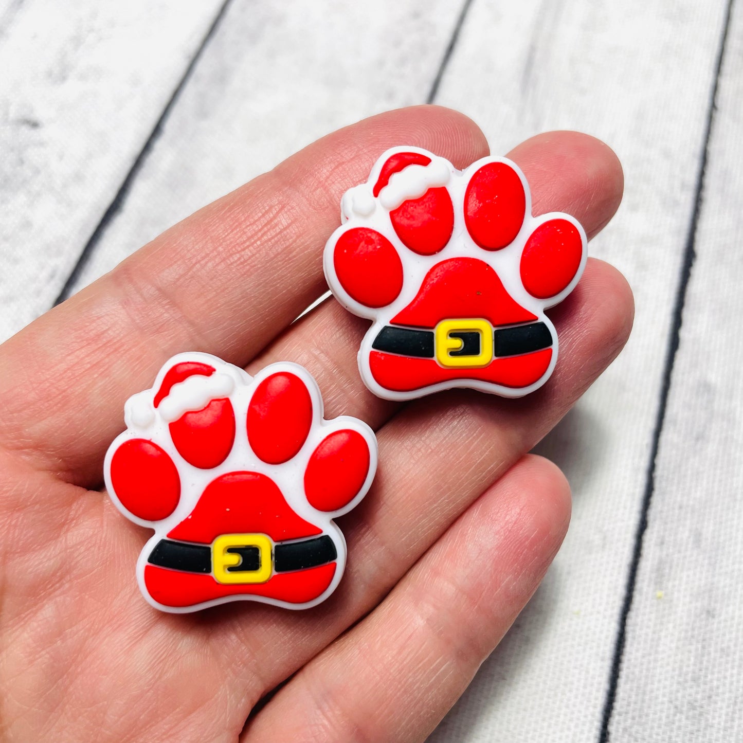 Santa Paw Silicone Focal Bead