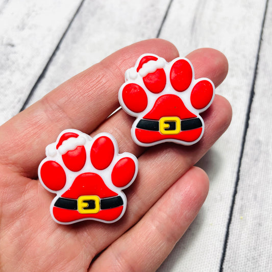 Santa Paw Silicone Focal Bead