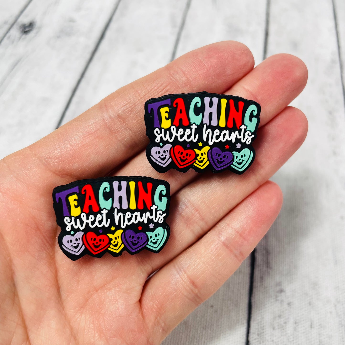 Teaching Sweet Hearts Silicone Focal Bead