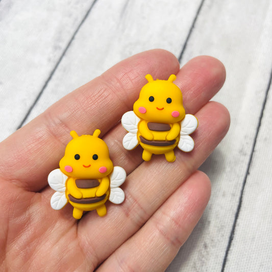 3D Bumble Bee Silicone Focal Bead