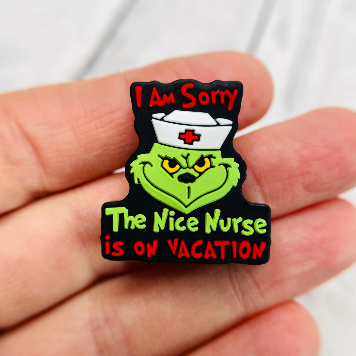 Green Guy Nice Nurse Silicone Focal Bead