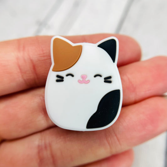 Cute Calico Cat Silicone Focal Bead