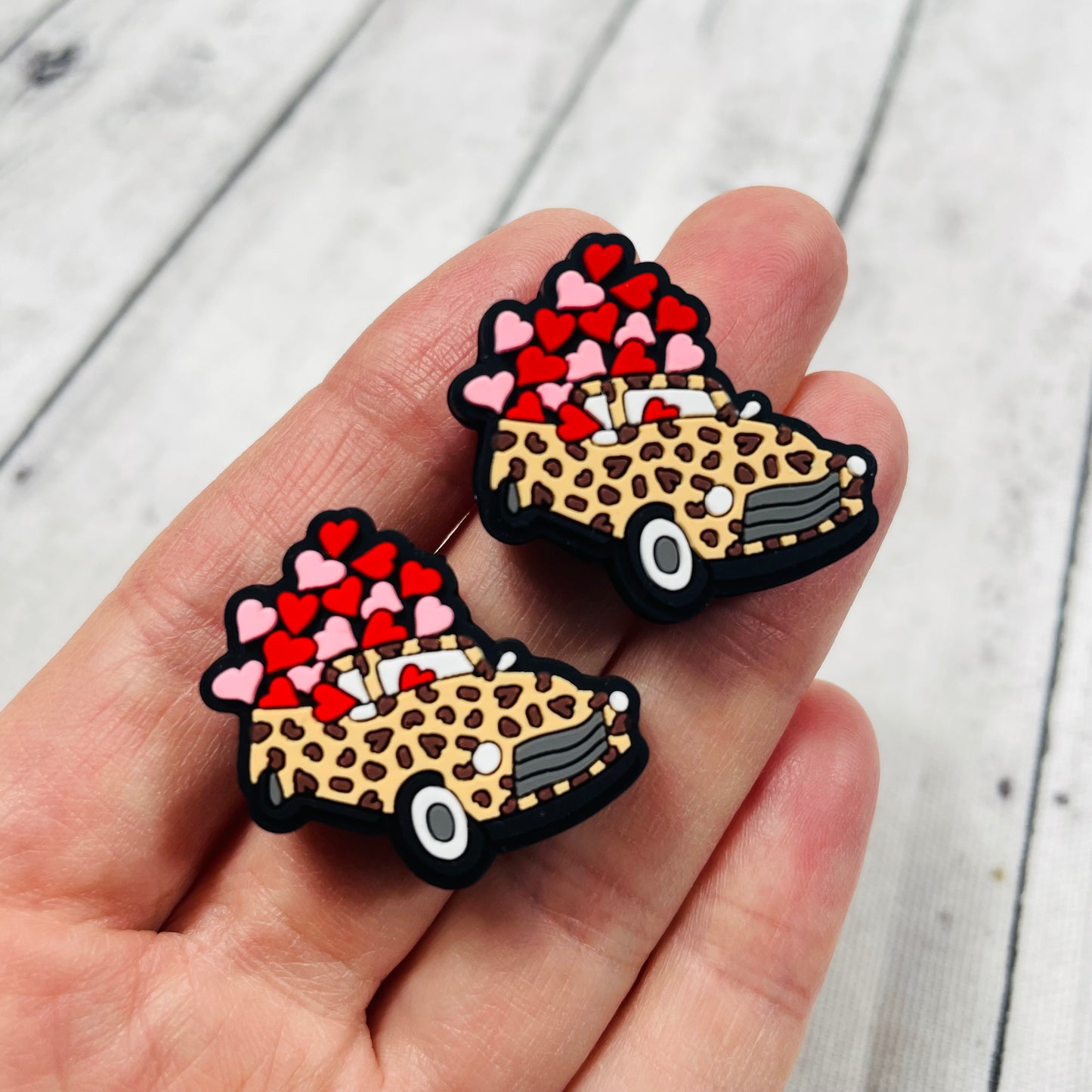 Cheetah Truck Valentine Silicone Focal Bead