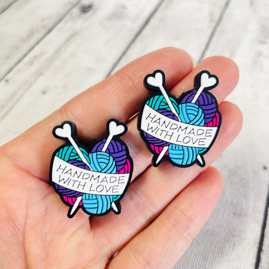 1 Handmade with Love Focal Bead - White