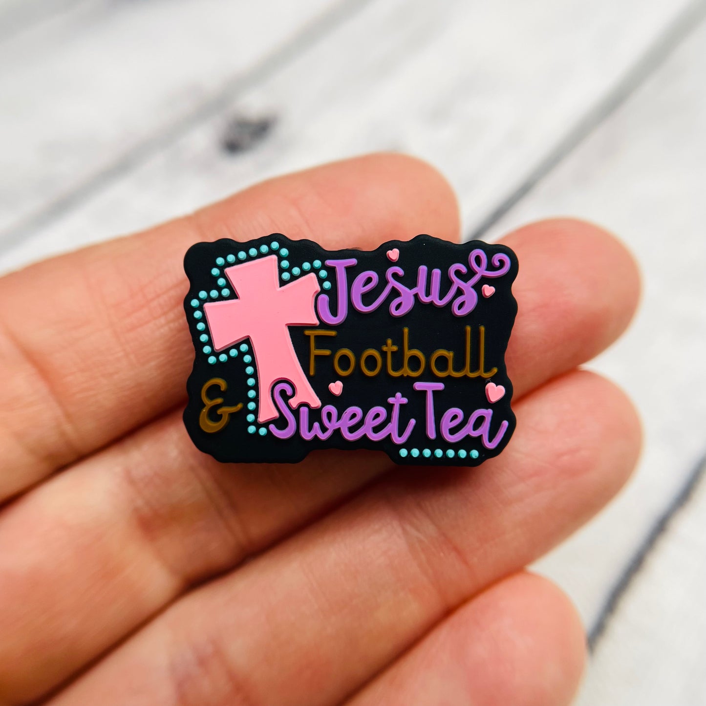 Jesus Football Sweet Tea Silicone Focal Bead