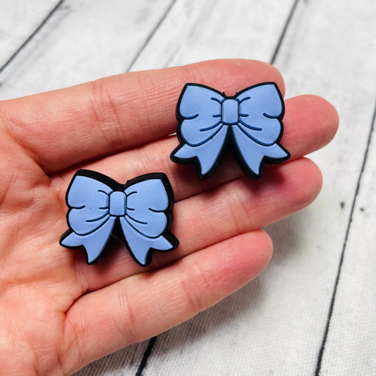 Periwinkle Purple Bow Silicone Focal Bead