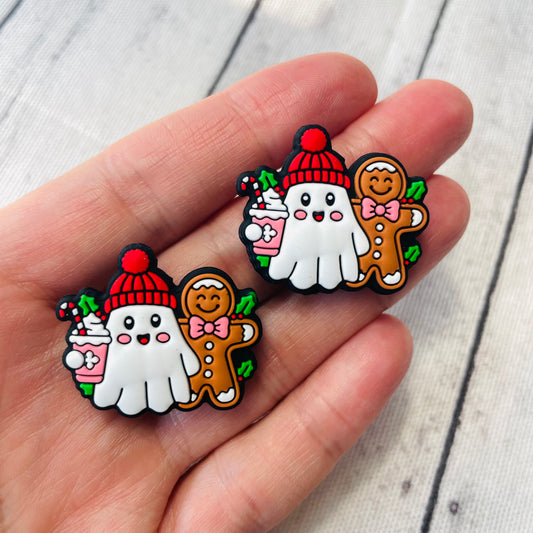 Ghost with Gingerbread and Latte Silicone Focal Bead