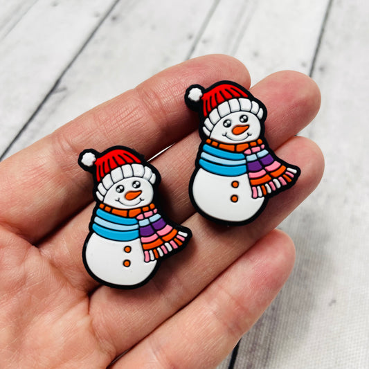 Cute Snowman Christmas Silicone Focal Bead