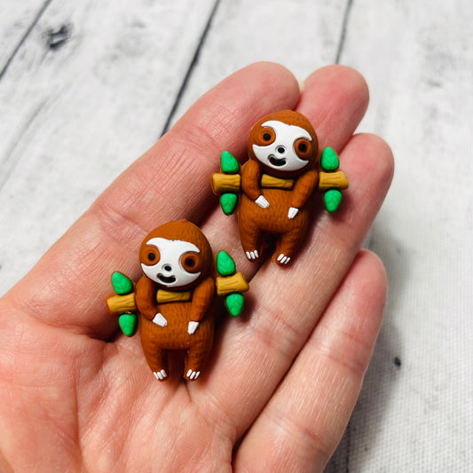 3D Sloth Silicone Focal Bead