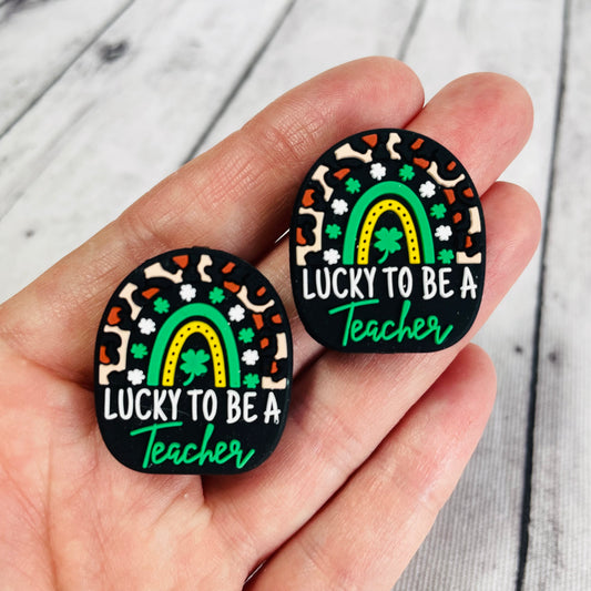Lucky to be a Teacher Focal Bead