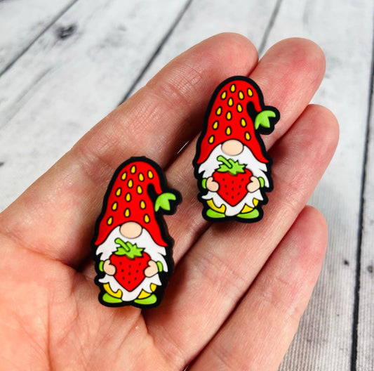 Strawberry Gnome Silicone Focal Bead