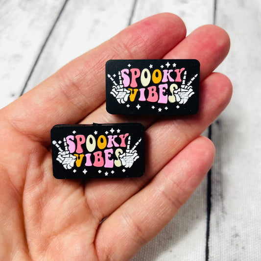 Spooky Vibes Retro Pink Silicone Focal Bead