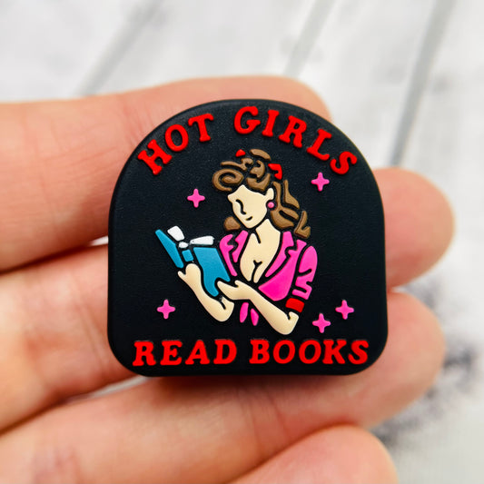 Hot Girls Read Books Silicone Focal Bead