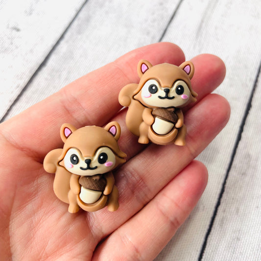 3D Squirrel Silicone Focal Bead