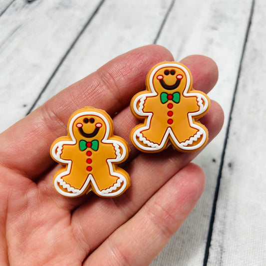 Gingerbread Boy Christmas Silicone Focal Bead