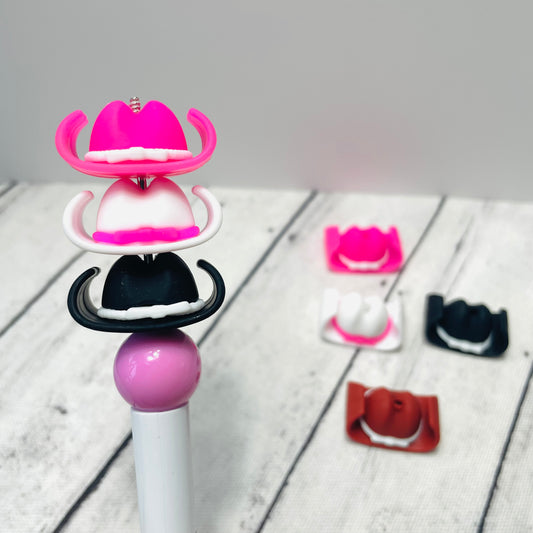 3D Cowboy Hats Silicone Focal Bead