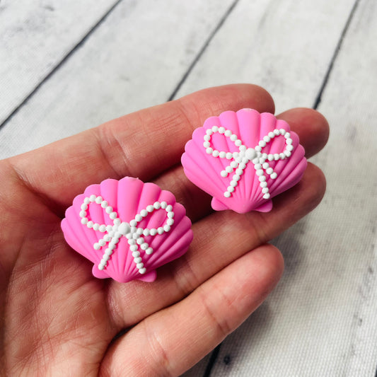 3D Pink Shell Silicone Focal Bead