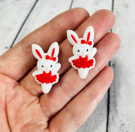 Red Ballerina Bunny Focal Bead