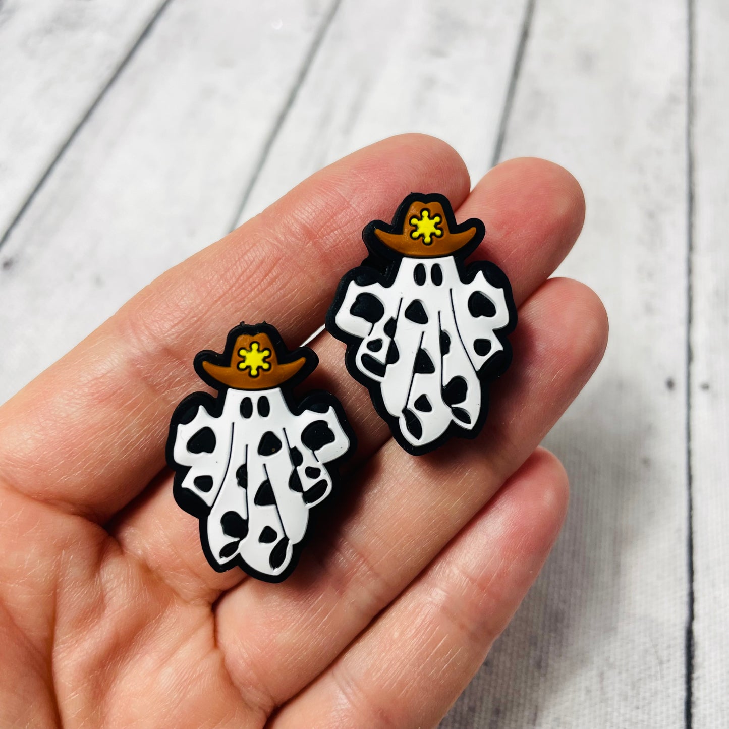 Cowboy Cow Ghost Silicone Focal Bead